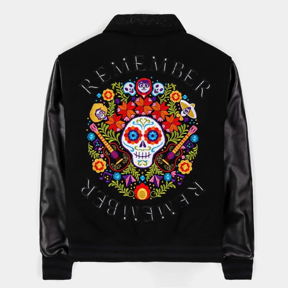 Disney Pixar Coco Embroidered Black Jacket VERY WARM PERFECT FOR WINTER 👌
